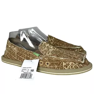 SANUK New Womens Size 10 Donna Ojai Folk Brown Geometric Corduroy Slip On Shoes - Picture 1 of 11