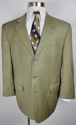 Mens Jack Victor Loro Piana Zelander Wool Houndstooth Check Sport Coat 44R - Image 1 of 4