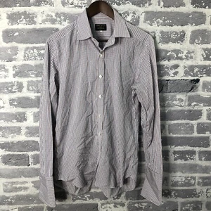 Camicia Emma Willis uomo 15,5 slim fit polsino francese rosso bianco blu made in England - Foto 1 di 13