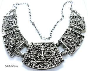 Ganesha Argent Tibétain Collier Lord Hindou Bouddhiste Bouddha Inde Bijoux - Picture 1 of 2