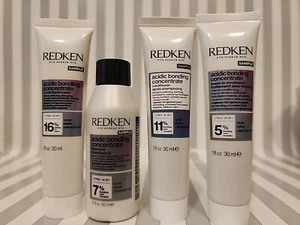 Redken Acidic Bonding Concentrate Mini Set Shampoo Conditioner Mask Leave-In 1oz