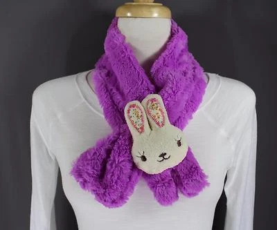 Envoltura de bufanda súper suave púrpura niños niñas conejito softie kawaii lindo 30" de largo Foto 1 de 4