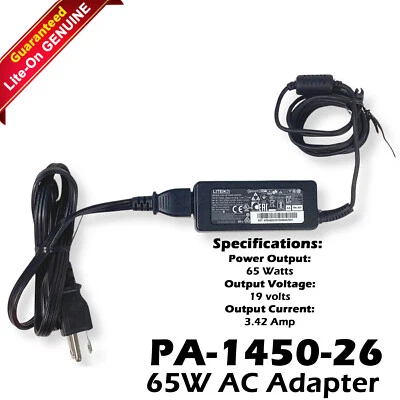 Acer Aspire Serie E5 Blanco 90W Salida Vatios 100-240V Adaptador CA PA-1450-26 Foto 1 de 4