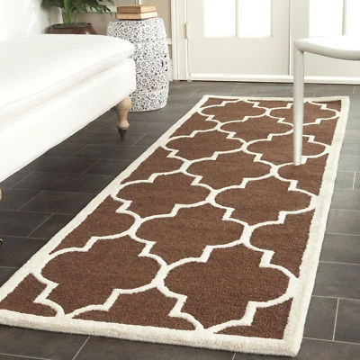 Safavieh Cambridge DARK BROWN / IVORY Wool Runner 2'-6 x 12' - CAM134H-212 - Image 1 of 3