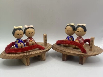 Sandalia japonesa Kiyomizu Temple Kokeshi muñeca de colección hecha a mano de madera Geta Foto 1 de 4