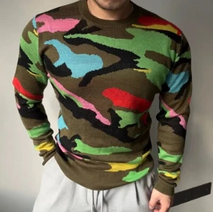 Valentino Iconic Men's Camouflage Sweatshirt Jumper Size Medium - Picture 1 of 5