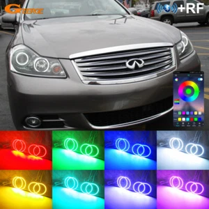 For INFINITI M M35 M45 NISSAN FUGA Y50 Multi Color RGB LED Angel Eyes Halo Rings - Picture 1 of 6