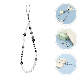 Polymer Clay Lanyard Phone Dangle Charm Cell Phone Wrist Strap Beads - Zdjęcie 1 z 12