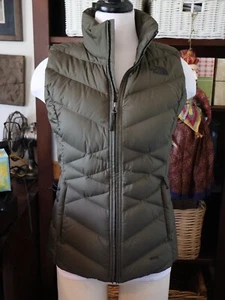 The North Face Goose Down 550 Vest Women SMALL 4/6 Army Olive Green - Picture 1 of 7
