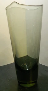 MCM Signed Holmegaard B 11689 Gray Smoked Art Glass Vase 10.25" x 4.38" x 4.5" - Picture 1 of 10