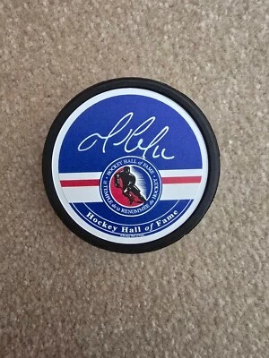 Disco del Salón de la Fama del Hockey de la NHL firmado por Mario Lemieux por Mustang certificado de autenticidad Penguins Canadá Foto 1 de 4