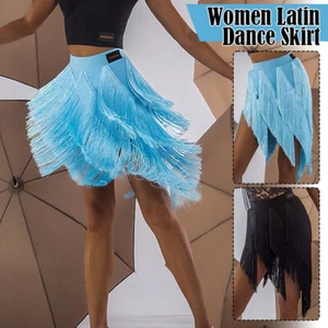 Women Latin Layers Tassels Fringes Dance Skirt Ballroom Salsa Samba Tango Dress - Picture 1 of 11