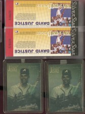 LOT 4 1991 Field of Vision Silver Star David Justice Hologram Card PLUS Ticket