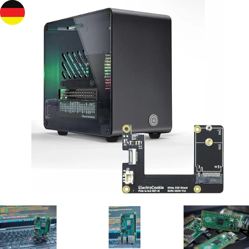 Raspberry Pi 5 Gehäuse, Aluminium-Mini-Tower-Gehäuse Mit M.2 Nvme SSD Pcie Hut U - Bild 1 von 1