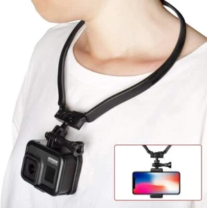 POV VLOG Smartphone Selfie Neck Holder Mount for GoPro Action Camera Cell Phone - Picture 1 of 8
