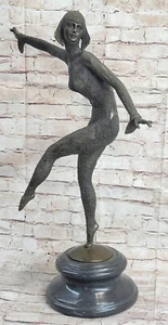 MARAVILLOSAMENTE DETALLADA FIRMADA CHIPARUS PURA HOTCAST DECO NIÑA ESTATUA BRONCE VENTA - Imagen 1 de 10