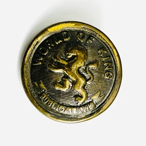 Antique World of King Publications Embossed Brass Button SB5-32 - Picture 1 of 3