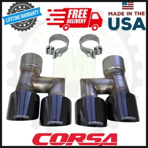 CORSA 4" Twin Exhaust Tip Kit | Fits 2018-2023 Ford Mustang GT 5.0L - Picture 1 of 4