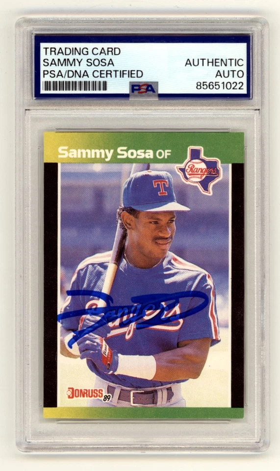 Sammy Sosa 1989 Donruss Baseball's Best #324 Firmado Novato RC PSA Auténtico Automático Foto 1 de 1