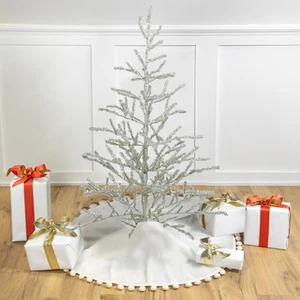Northlight 3' Shiny Silver Tinsel Artificial Christmas Twig Tree - Unlit - Picture 1 of 6