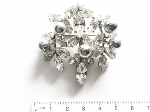 Aufwändige alte Brosche aus den 60er Jahren, Juwelenimitation - Bild 1 von 2