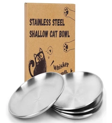 PLATOS PARA GATOS PETDREAM WHITE WHISKER FRIENDLY - Juego de 6 de acero inoxidable Foto 1 de 4