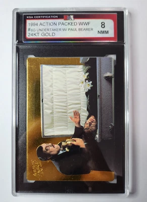 1994 Action Packed WWF #6G Undertaker with Paul Bearer (RC) 24 KT GOLD KSA 8 - Image 1 of 2