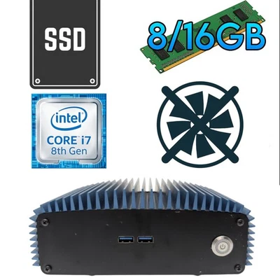 Intel NUC 7i7DNFE i7 8650U Lüfterlos 8/16 RAM 256GB NVME SSD Mini PC USF Fanless - Bild 1 von 4
