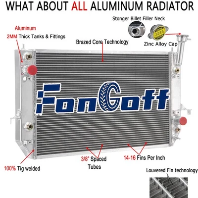 Fit 1996-2005 03 04 Chevy Astro GMC Safari 4.3L V6 GAS 3-Row Aluminum Radiator - Изображение 1 из 4