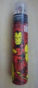 Marvel The Invincible Iron Man Colored Pencils Set tube w 4 posters & sharpener - Picture 1 of 6