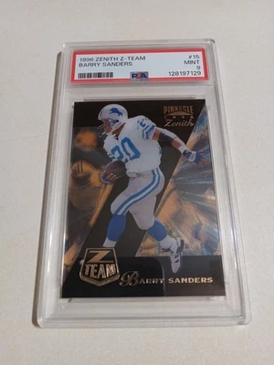 Zenith Z-Team Barry Sanders 1996 PSA 9 como nuevo. Recién graduado  Foto 1 de 2