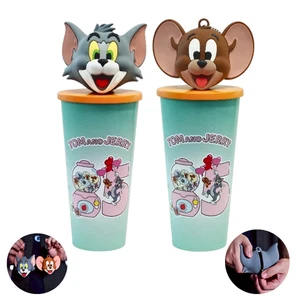 Tom & Jerry 85th Anniversary Tumbler Cup Topper Keychain With Zipper Limited NEW - Picture 1 of 12
