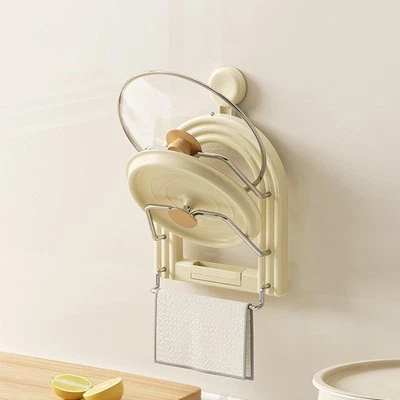 Soporte para tapa de olla montado en la pared para despensa armario puerta cocina Foto 1 de 4