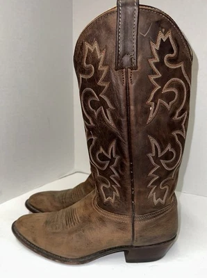 VTG J. Chisholm Brown Leather Western Cowboy Boots Men's 9.5D 5111 - Image 1 of 4
