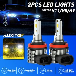2X H8 H11 3000K Amarillo y Blanco Luz LED Antiniebla Interruptor Antiniebla Conducción DRL Bombillas Nuevo - Imagen 1 de 12