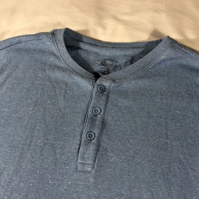 G.H. Bass & Co. mens light blue 3 button long sleeve Henley shirt - size L - Image 1 of 4