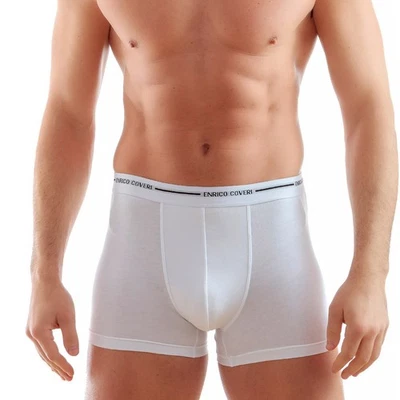6 Boxer Uomo  cotone Elasticizzato Enrico Coveri EB1000 Elastico Esterno - Immagine 1 di 4