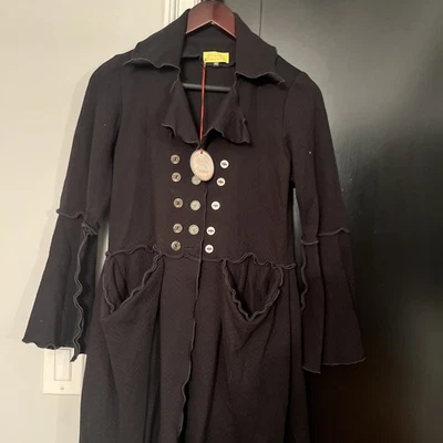 Abrigo Giselle Shepatin Negro Estilo Militar Vida Elástico Nuevo con Etiquetas Talla Grande XS Foto 1 de 4