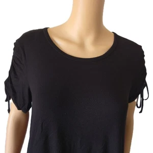 Black women's blouse, size XL/XG brand No Boundaries, bows on the shoulders (368 - Picture 1 of 15