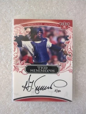 Ted Simmons 2020 Sport Kings Sportkings Auto Autograph Card 5/50 A62 baseball - Image 1 of 2