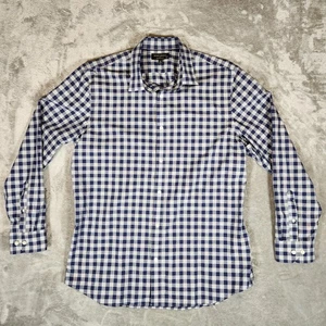 Camisa Banana Republic Para Hombre XL 17-17 1/2 Sin Hierro Calce Ajustado Azul A Cuadros Abotonada - Imagen 1 de 10
