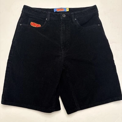 Empyre Relax Shorts Men 30 Black Corduroy Loose Fit Skater Baggy Y2K Grunge - Image 1 of 4