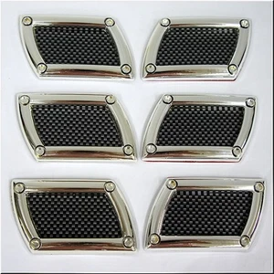 CALCOMANÍA DE DECORACIÓN PARACHOQUES GUARDABARROS DE COCHE CROMO NEGRO CARBONO X 6 PIEZAS - Imagen 1 de 3