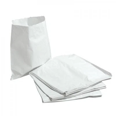 500pcs White Paper Bags Strung (1W 2W 3F 4F 6F 8F) Takeaway Pie Lolly Chemist - image 1 of 2