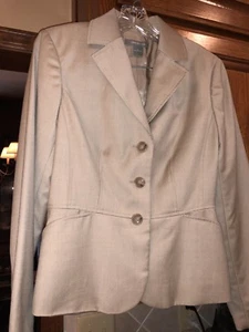 Ann Taylor Gr. 2 beige hellbraun khaki maßgeschneidert leichter Wollblazer Jacke - Bild 1 von 7