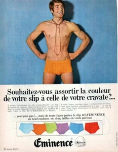1968 French EMINENCE MEN's UNDERWEAR Vintage magazine Ad - Picture 1 of 1