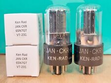 Pair of Ken-Rad JAN CKR 6SN7GT VT-231 1944 Clear Glass Vacuum Tubes -15% matched