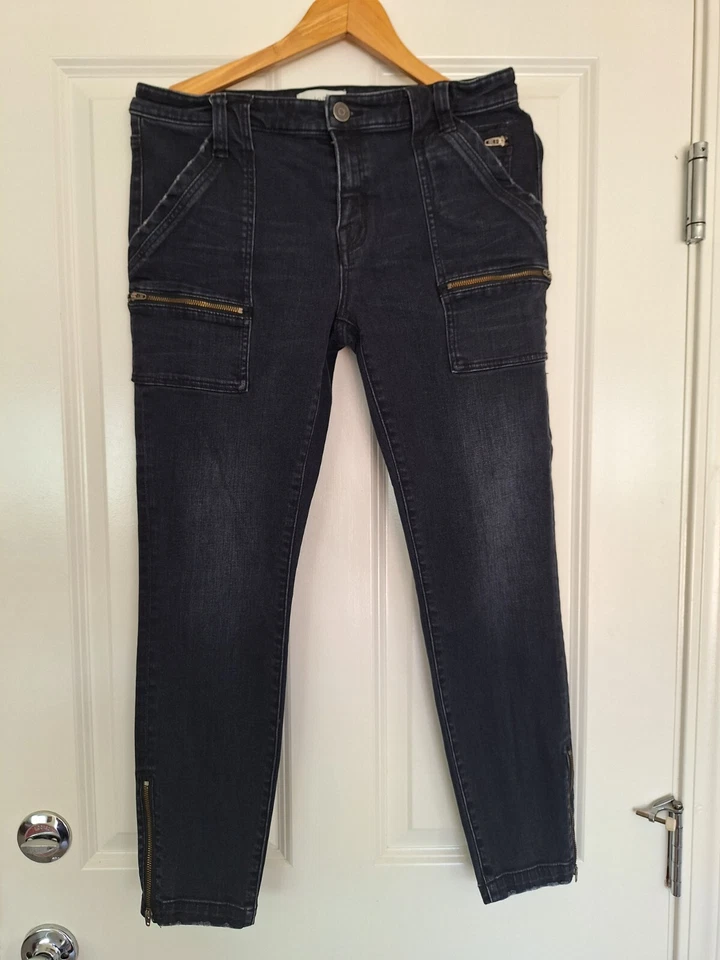 Pantalones Joie Jeans Para Mujer 29 Park B Ajustados Negros con Cremallera Recubiertos al Tobillo Caviar Negros Foto 1 de 4