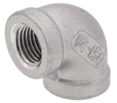 (Ships Fast) 1/4" NPT Female 90 Elbow | 316 Stainless Steel 150 Pipe Fitting - Image 1 of 4