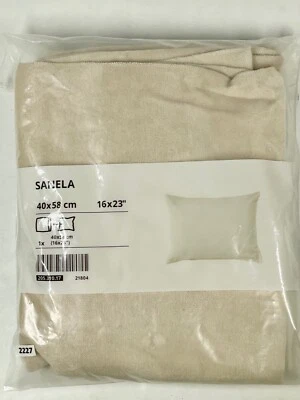 Funda Almohada Ikea Sanela - 40cmx58cm 16x23" Beige - Nuevo Terciopelo Algodón Foto 1 de 4